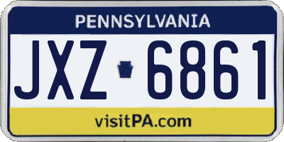 PA license plate JXZ6861
