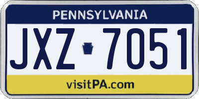 PA license plate JXZ7051
