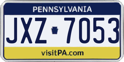 PA license plate JXZ7053