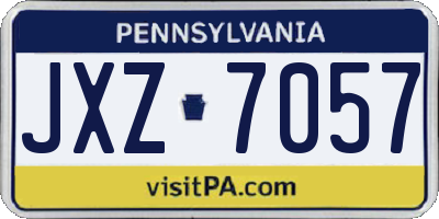 PA license plate JXZ7057