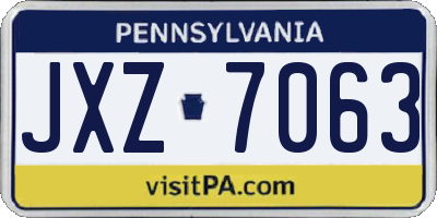 PA license plate JXZ7063