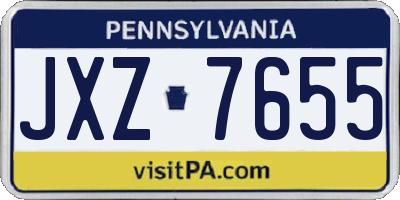 PA license plate JXZ7655
