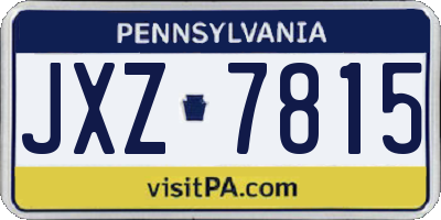 PA license plate JXZ7815