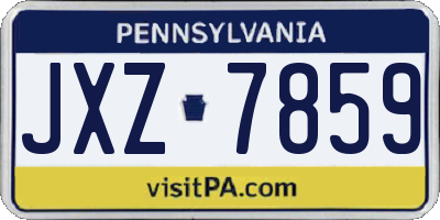 PA license plate JXZ7859