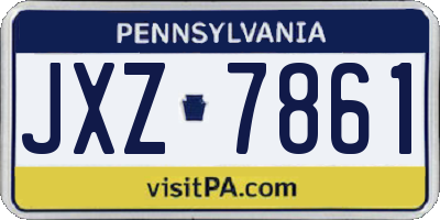 PA license plate JXZ7861
