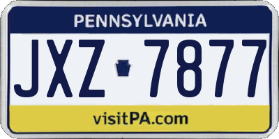 PA license plate JXZ7877