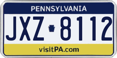PA license plate JXZ8112