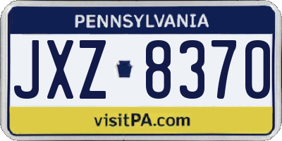 PA license plate JXZ8370