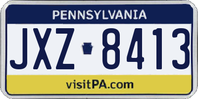 PA license plate JXZ8413