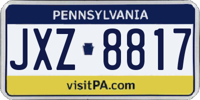PA license plate JXZ8817