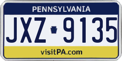 PA license plate JXZ9135
