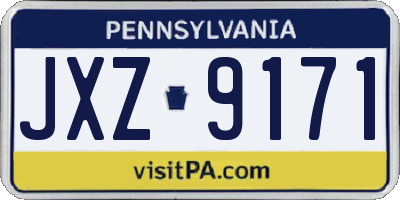 PA license plate JXZ9171