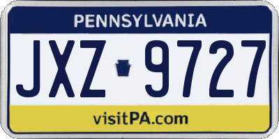 PA license plate JXZ9727