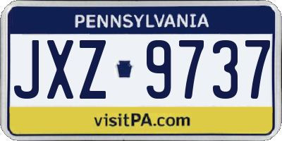 PA license plate JXZ9737