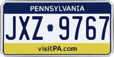 PA license plate JXZ9767