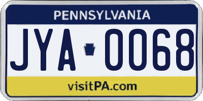 PA license plate JYA0068