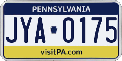 PA license plate JYA0175