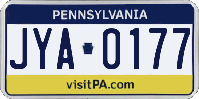 PA license plate JYA0177