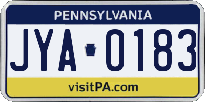 PA license plate JYA0183