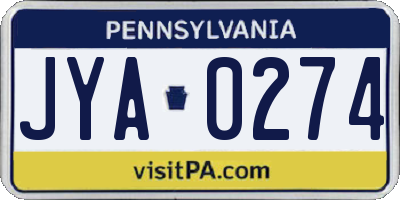 PA license plate JYA0274
