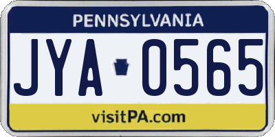 PA license plate JYA0565