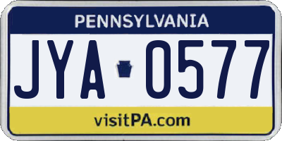 PA license plate JYA0577