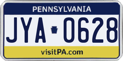 PA license plate JYA0628