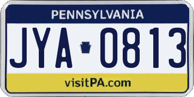 PA license plate JYA0813