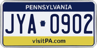 PA license plate JYA0902
