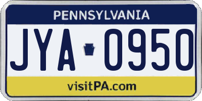 PA license plate JYA0950