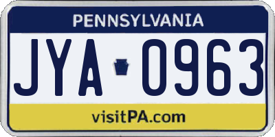 PA license plate JYA0963