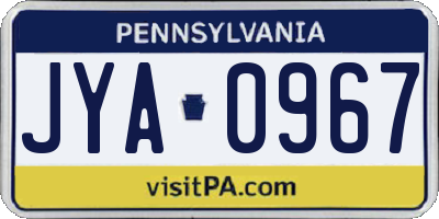 PA license plate JYA0967