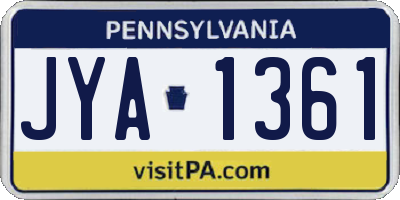 PA license plate JYA1361