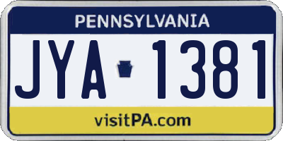 PA license plate JYA1381