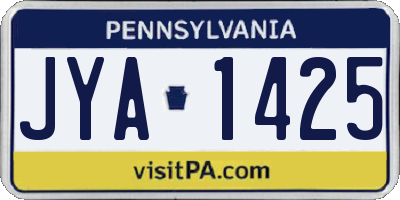 PA license plate JYA1425