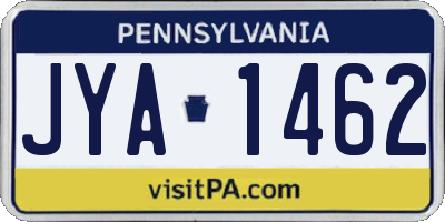 PA license plate JYA1462