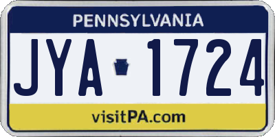 PA license plate JYA1724