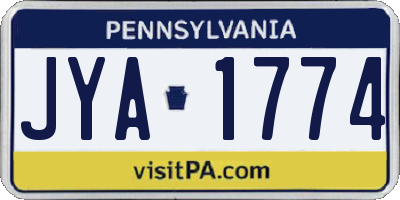 PA license plate JYA1774