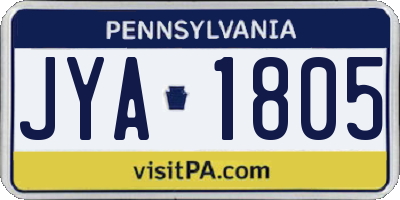 PA license plate JYA1805