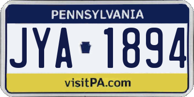 PA license plate JYA1894