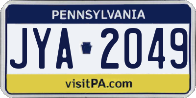 PA license plate JYA2049
