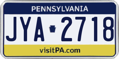 PA license plate JYA2718