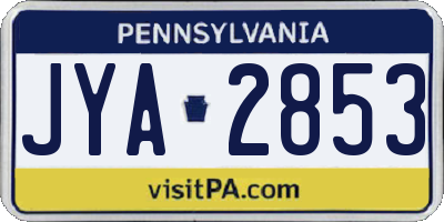 PA license plate JYA2853