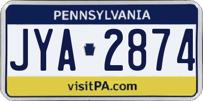 PA license plate JYA2874