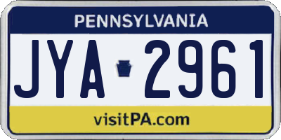 PA license plate JYA2961