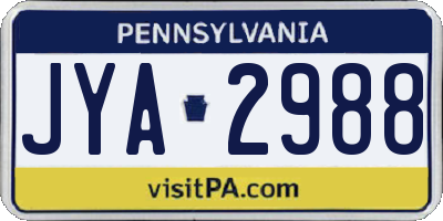 PA license plate JYA2988