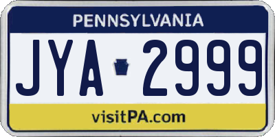 PA license plate JYA2999
