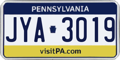 PA license plate JYA3019