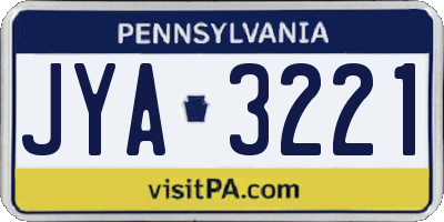 PA license plate JYA3221