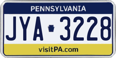PA license plate JYA3228